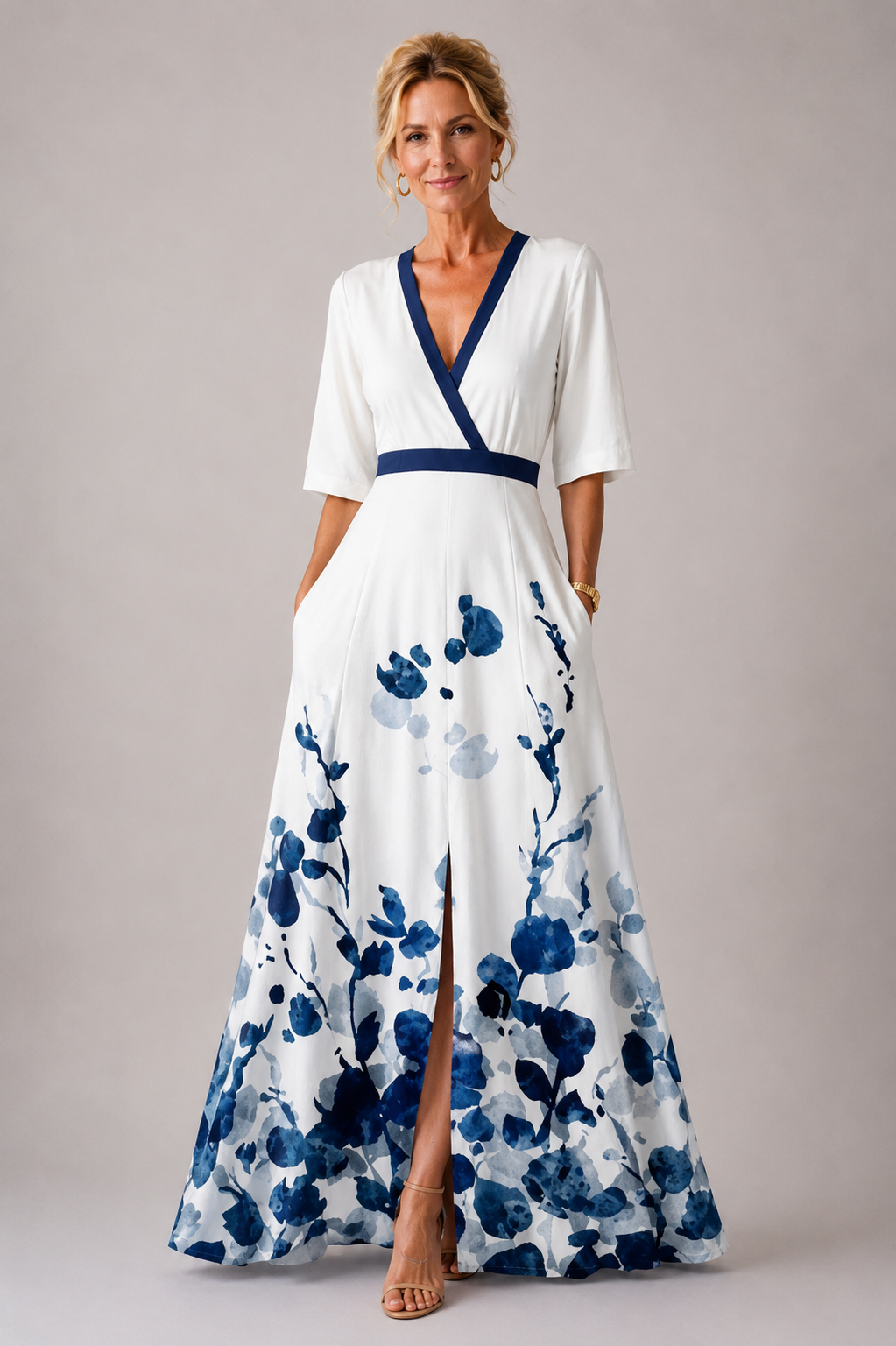 Sabina · Vestido Refinado con Estampado Floral