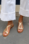 Ludovica · Sandalias de Tiras Doradas de Verano