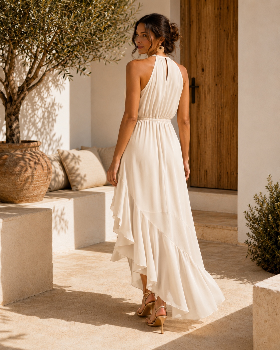 Gabriela · Vestido Elegante con Bajo Asimétrico