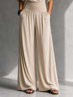 Alia | Conjunto Elegante Top Wrap y Pantalón Pernera Ancha