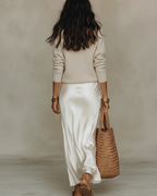 Elena |Vestido midi satinado con jersey incluido