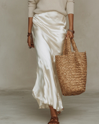 Elena |Vestido midi satinado con jersey incluido