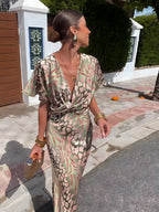Vestido Midi Cobre Refinado