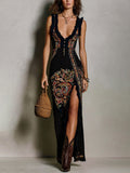Esther · Vestido Maxi Boho Escote en V con Abertura