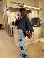 Estrella · Pantalón Vaquero con Estrellas Bordadas