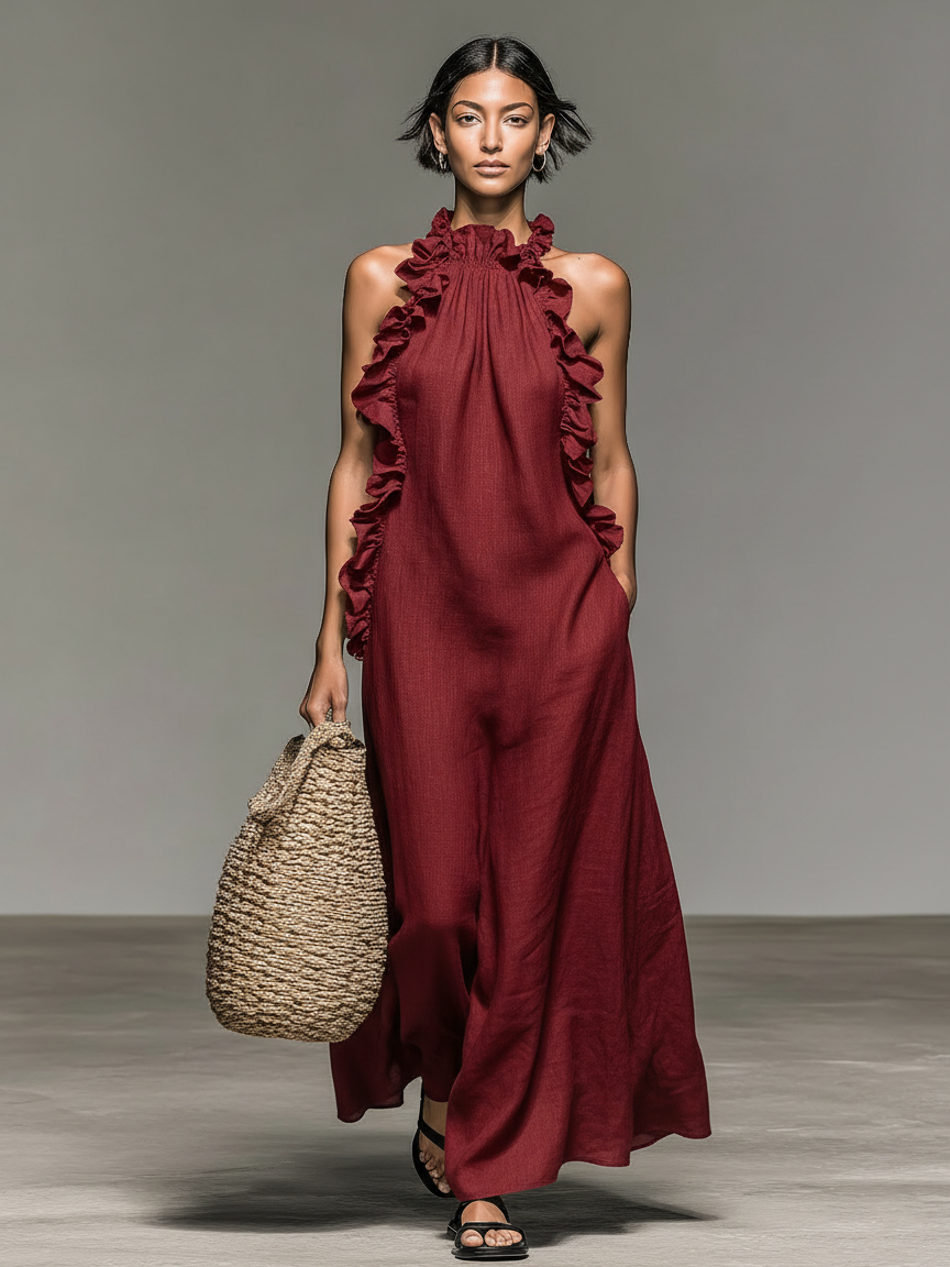 Lora · Vestido Maxi con Bolsillos