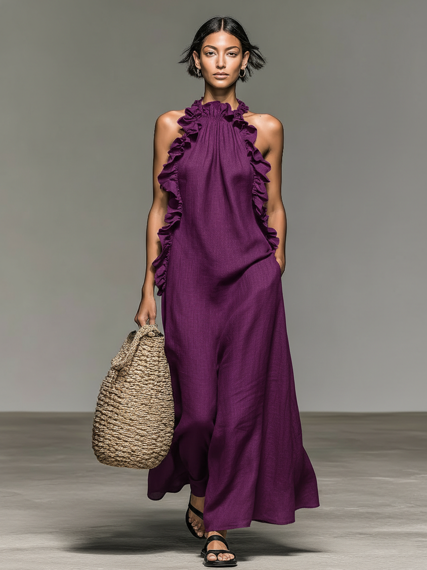 Lora · Vestido Maxi con Bolsillos