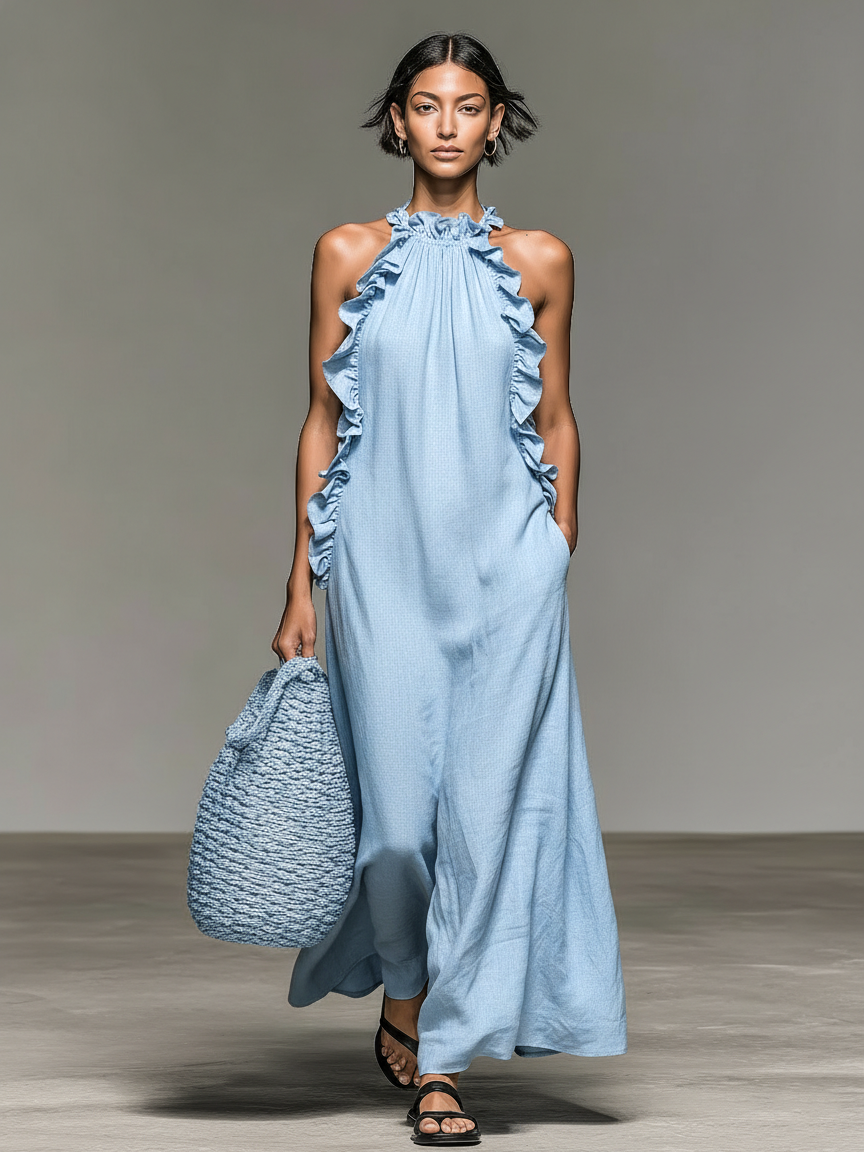 Lora · Vestido Maxi con Bolsillos