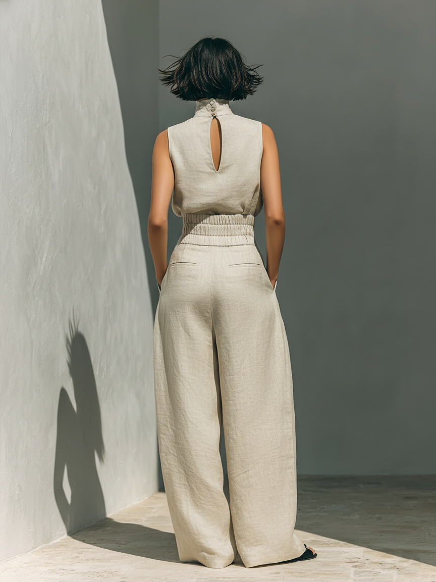 Conjunto Minimalista de Algodón y Lino