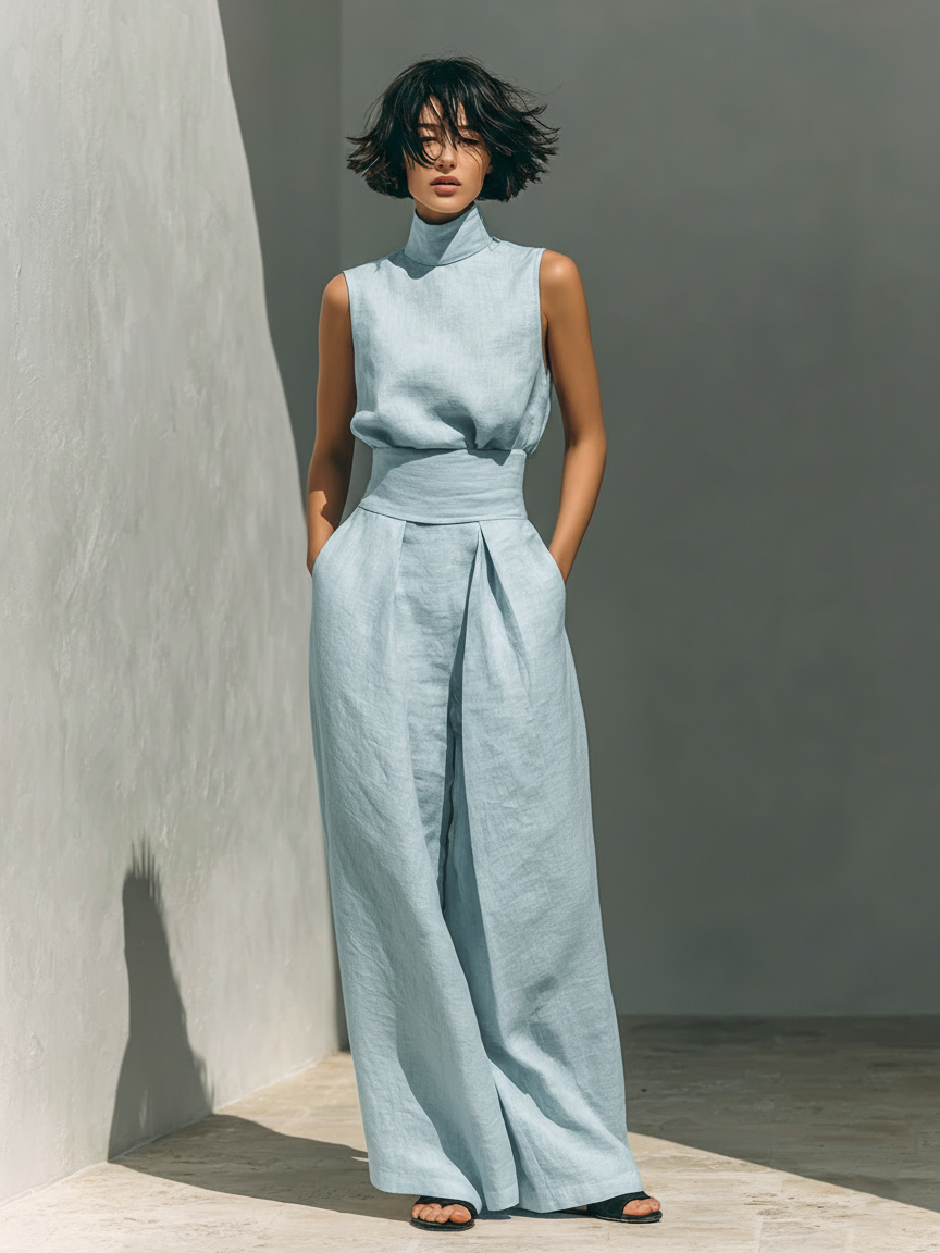 Conjunto Minimalista de Algodón y Lino