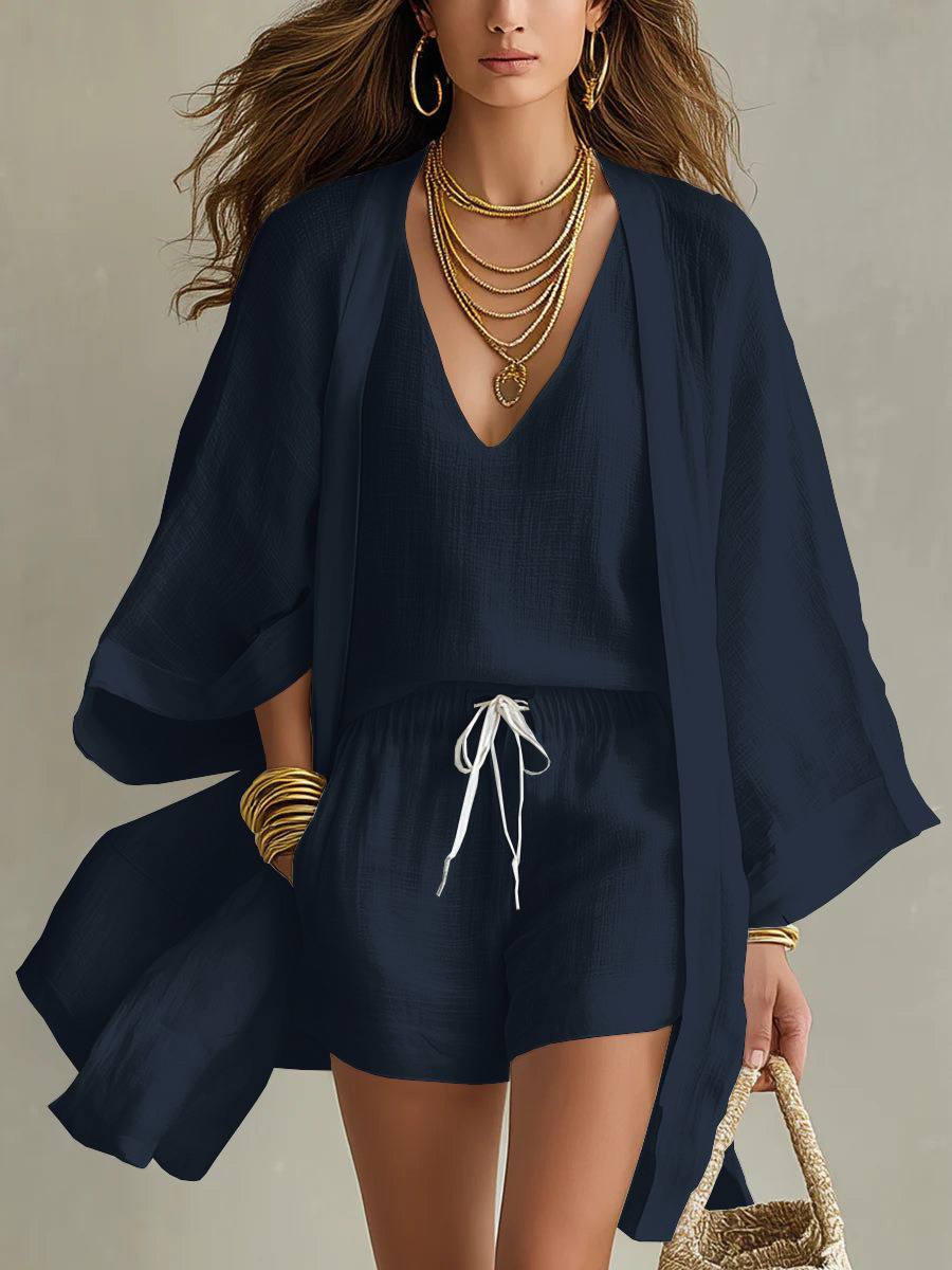 Candela · Conjunto Tres Piezas Efecto Lino