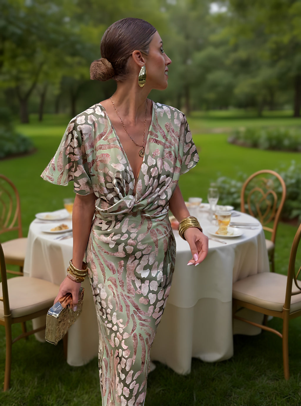 Vestido Midi Cobre Refinado
