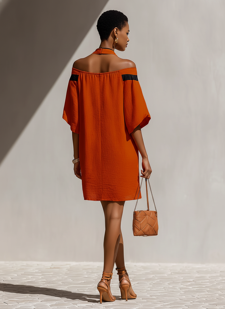 Lola · Vestido Mini Hombros Descubiertos con Lazo