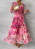 Zoe · Vestido Cruzado Estampado Floral con Volante