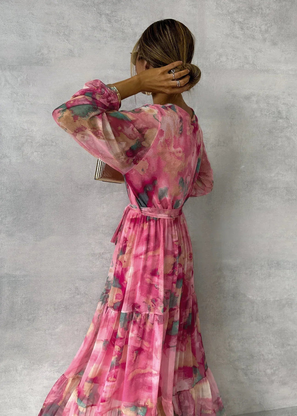 Zoe · Vestido Cruzado Estampado Floral con Volante
