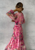 Zoe · Vestido Cruzado Estampado Floral con Volante