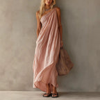 Aitana · Vestido Maxi Asimétrico Fruncido