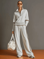 Marietta – Conjunto de blusa y pantalón de pierna ancha