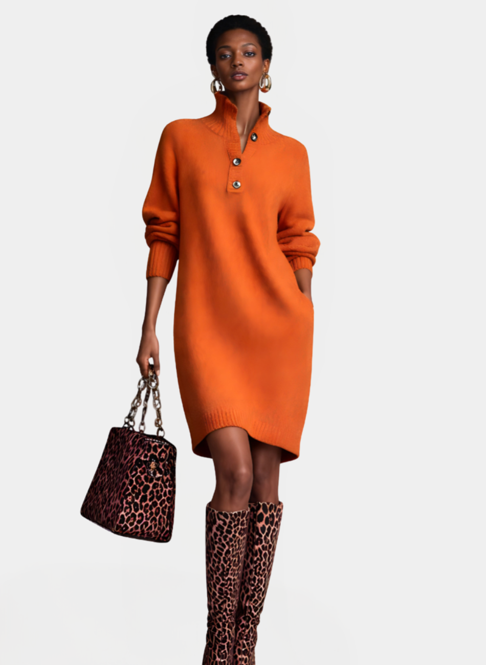 Constance | Vestido de punto suave con botones