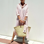 Vestido Sofía — Rayas Verticales y Corte Fluido