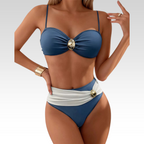 Marcelle · Bikini Dos Piezas Esculpido con Detalles Dorados