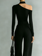Conjunto urbano minimalista irregular con cremallera y un solo hombro
