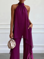 Virginia · Conjunto de Top Halter y Pantalón Fluido