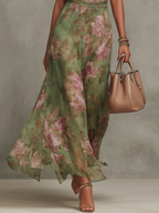 Livia | Vestido maxi halter floral elegante
