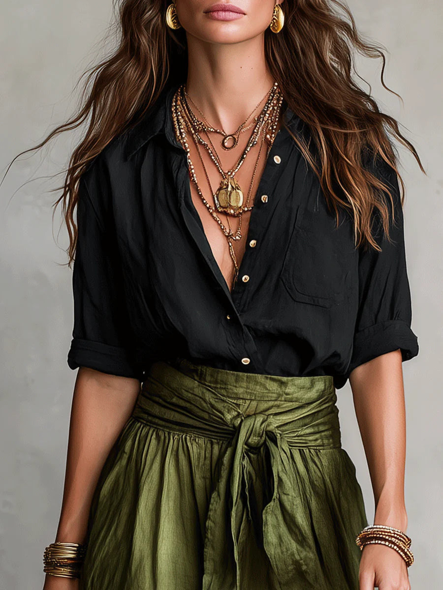 Mercedes · Conjunto Midi Top y Falda con Lazo