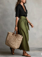 Mercedes · Conjunto Midi Top y Falda con Lazo