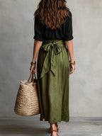 Mercedes · Conjunto Midi Top y Falda con Lazo