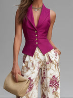 Margarita · Conjunto de Chaleco y Pantalón Floral