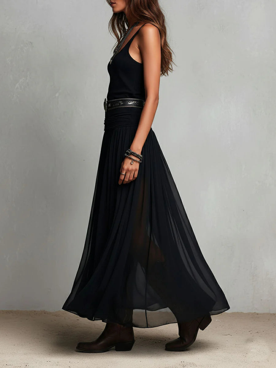 Montserrat · Vestido Maxi con Falda de Tul