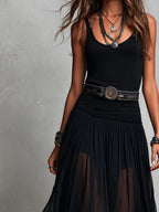 Montserrat · Vestido Maxi con Falda de Tul