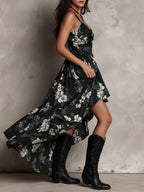 Vera · Vestido Maxi Boho Floral Asimétrico