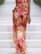Macarena · Vestido Maxi de Gasa con Escote Halter