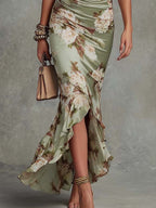 Anastasia · Vestido Largo Asimétrico Verde