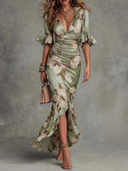 Anastasia · Vestido Largo Asimétrico Verde
