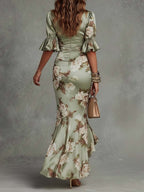 Anastasia · Vestido Largo Asimétrico Verde
