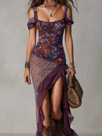 Irene · Vestido Maxi Animal Print Abertura