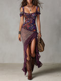 Irene · Vestido Maxi Animal Print Abertura