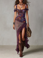 Irene · Vestido Maxi Animal Print Abertura