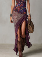 Irene · Vestido Maxi Animal Print Abertura