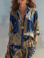 Valeria · Conjunto Camisa Barroca y Pantalón
