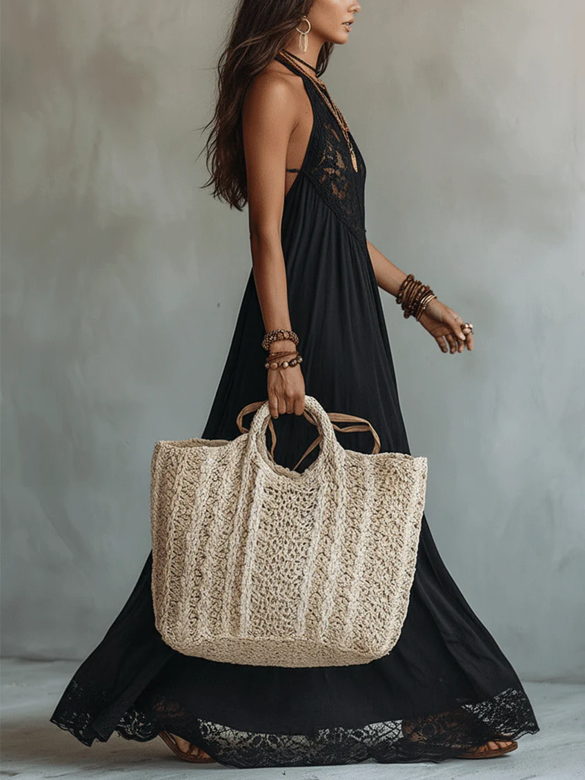 Almudena · Vestido Maxi Bohemio con Encaje