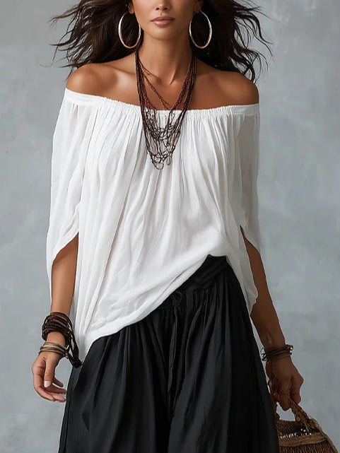 Eugenia · Conjunto de Top Bardot y Pantalón Bombacho