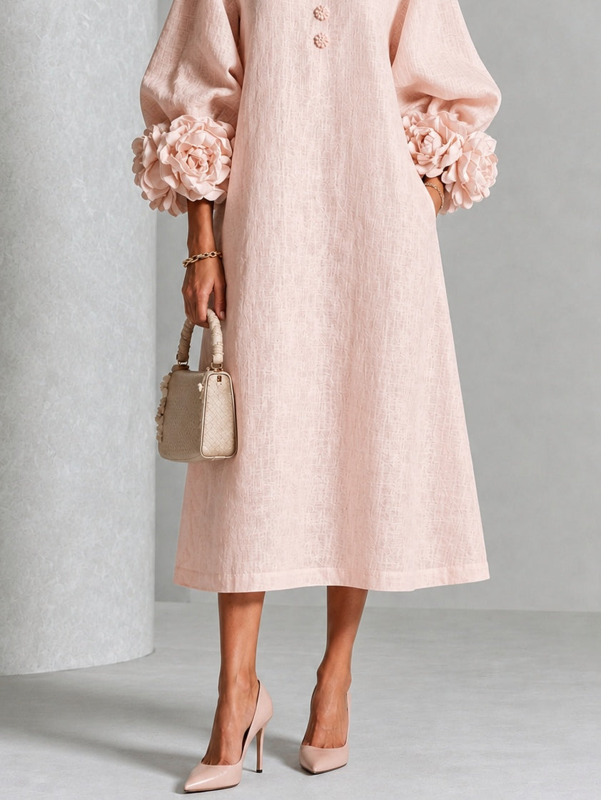Rosaura vestido midi rosa - vista completa