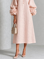 Rosaura vestido midi rosa - vista completa
