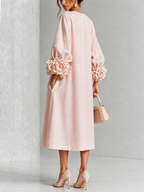Rosaura vestido midi rosa - vista lateral