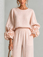 Andrea · Conjunto Dos Piezas Puños de Flores